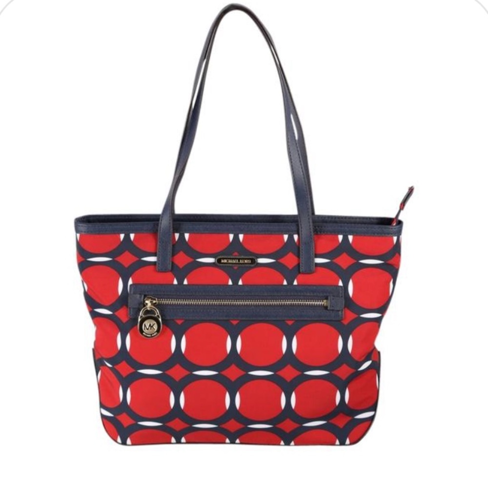 Michael Kors Kempton Nylon small red/blue tote shoulder bag